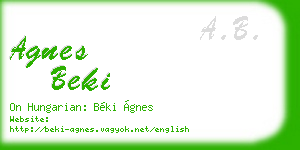 agnes beki business card